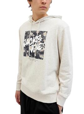 Sudadera Jack and Jones Hawaii Shape gris para hombre