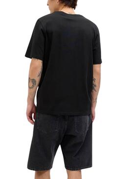 Camiseta Jack and Jones Hawaii Shape negro para hombre