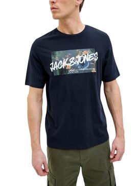 Camiseta Jack and Jones Hawaii Shape azul marino para hombre