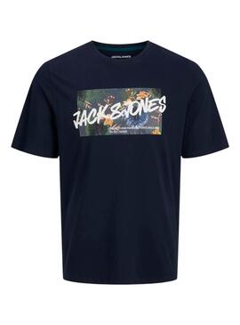 Camiseta Jack and Jones Hawaii Shape azul marino para hombre