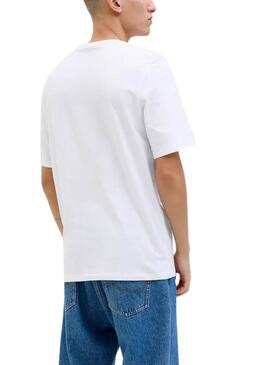 Camiseta Jack and Jones Hawaii Shape blanco para hombre