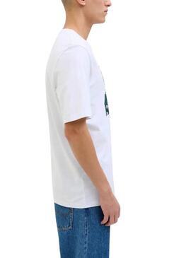 Camiseta Jack and Jones Hawaii Shape blanco para hombre