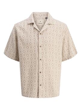 Camisa Jack and Jones Vicent beige para hombre