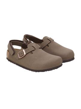 Zuecos Birkenstock Tokio marrón para niño
