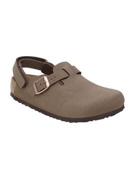 Zuecos Birkenstock Tokio marrón para niño