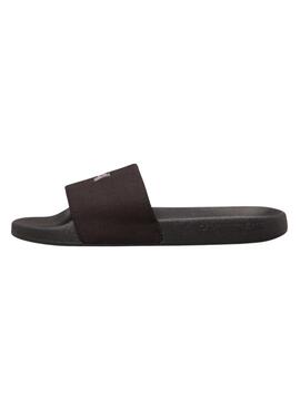  Chanclas Calvin Klein Jeans Monogram Hardware negro para mujer 