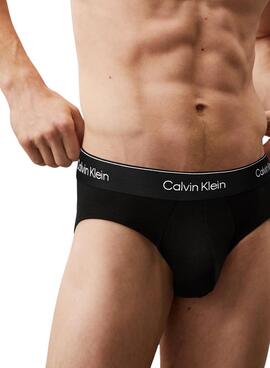  Pack 3 slips Calvin Klein Jeans Brief negro para hombre 