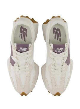 Zapatillas New Balance 327 beige y morado para mujer