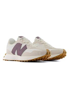 Zapatillas New Balance 327 beige y morado para mujer