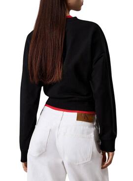 Sudadera Calvin Klein Jeans  Monologo negro para mujer 