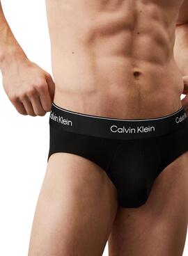 Pack 3 slips Calvin Klein Icon de algodón negro para hombre
