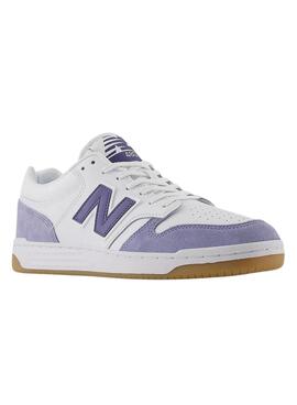 Zapatillas New Balance BB480 blanco y malva para hombre