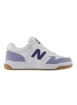 Zapatillas New Balance PSB480 blanco y malva para niños