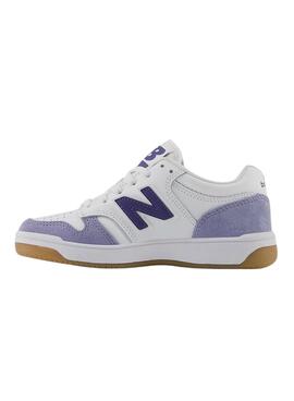 Zapatillas New Balance PSB480 blanco y malva para niños