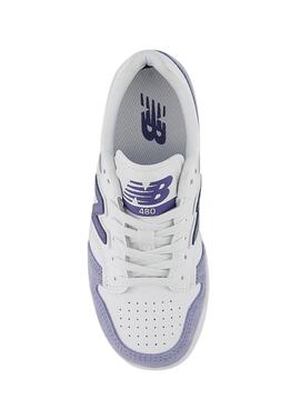 Zapatillas New Balance PSB480 blanco y malva para niños