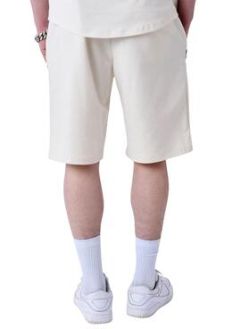 Bermuda Project X Paris banda con logo beige para hombre