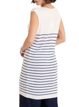 Chaleco largo Naf Naf Marinero rayas para mujer