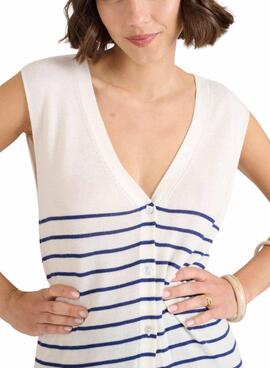 Chaleco largo Naf Naf Marinero rayas para mujer