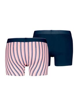 Pack calzoncillos Levis Vertical Stripe azul marino y rosa para hombre
