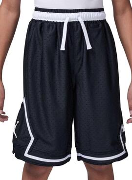 Bermudas Jordan Diamond negro y blanco para niño