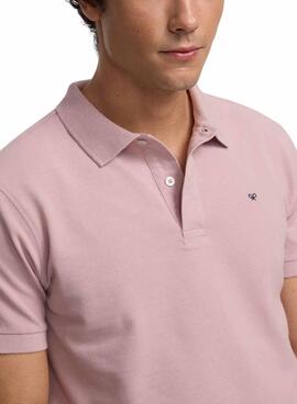 Polo Silbon Clásico Liso rosa para hombre