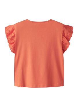 Camiseta Name It Rejaline naranja para niña