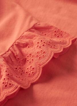 Camiseta Name It Rejaline naranja para niña