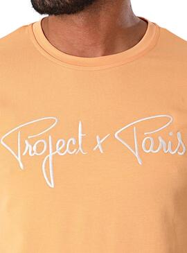 Camiseta Project x Paris Embroidery Logo naranja para hombre