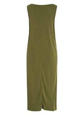 Vestido Vila Vimadalia verde midi para mujer