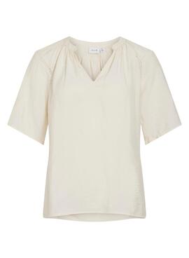 Blusa Vila Vilisbeth beige para mujer