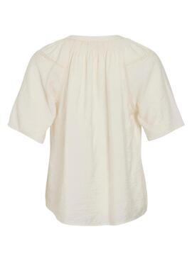 Blusa Vila Vilisbeth beige para mujer