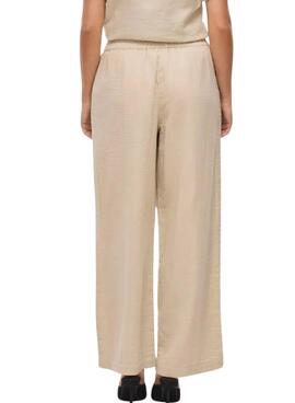 Pantalones Vila Vilania anchos tostado para mujer