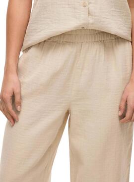 Pantalones Vila Vilania anchos tostado para mujer