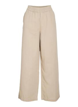 Pantalones Vila Vilania anchos tostado para mujer