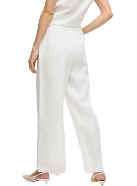 Pantalones Vila Vilania anchos blanco para mujer