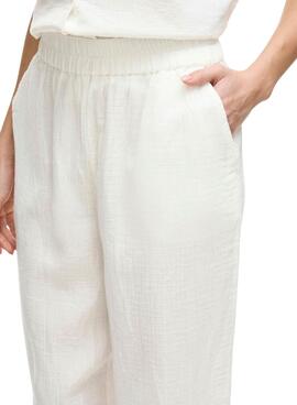 Pantalones Vila Vilania anchos blanco para mujer
