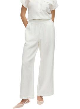 Pantalones Vila Vilania anchos blanco para mujer