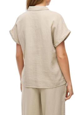 Camisa Vila Vilania manga corta tostado para mujer