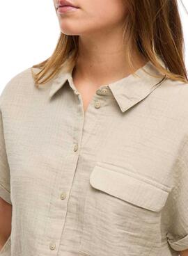 Camisa Vila Vilania manga corta tostado para mujer