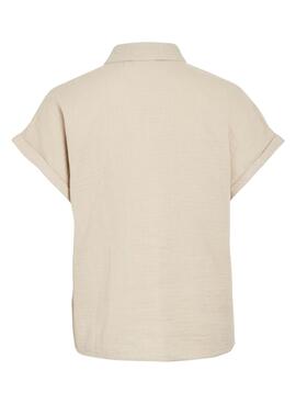 Camisa Vila Vilania manga corta tostado para mujer