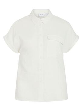 Camisa Vila Vilania manga corta blanco para mujer