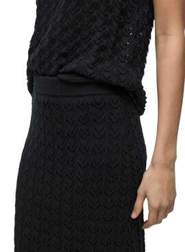 Falda Vila Vidolise de crochet maxi negro para mujer