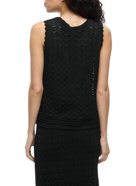 Top Vila Vidolise crochet negro para mujer