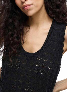 Top Vila Vidolise crochet negro para mujer