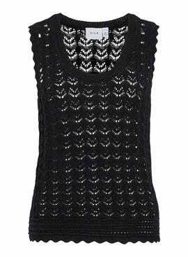Top Vila Vidolise crochet negro para mujer