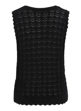 Top Vila Vidolise crochet negro para mujer