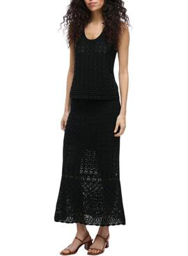 Top Vila Vidolise crochet negro para mujer