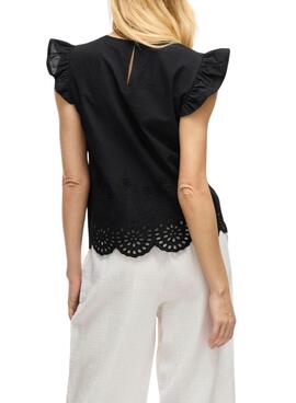 Blusa Vila Vihortensa negro para mujer