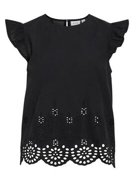 Blusa Vila Vihortensa negro para mujer