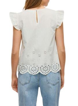 Blusa Vila Vihortensa blanco para mujer